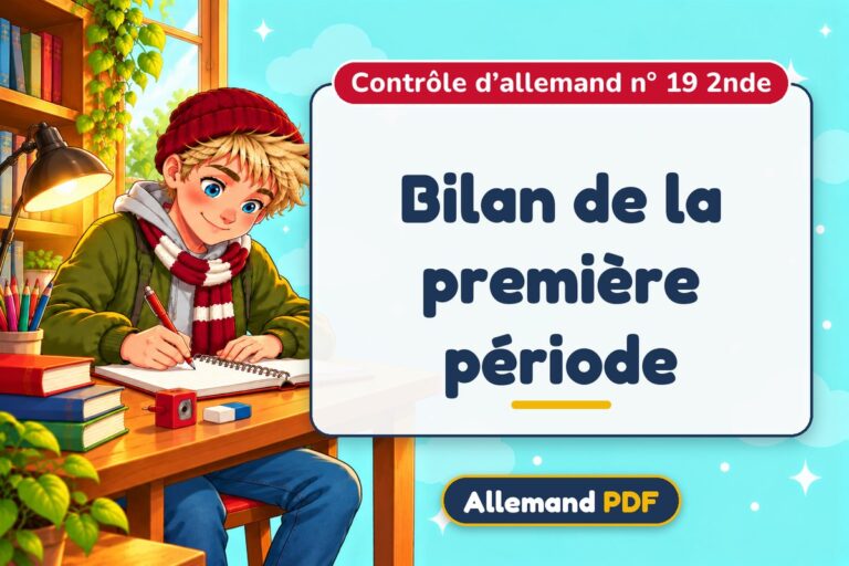 Bilan de la première période : contrôle d’allemand n° 19 2nde, illustration Allemand PDF