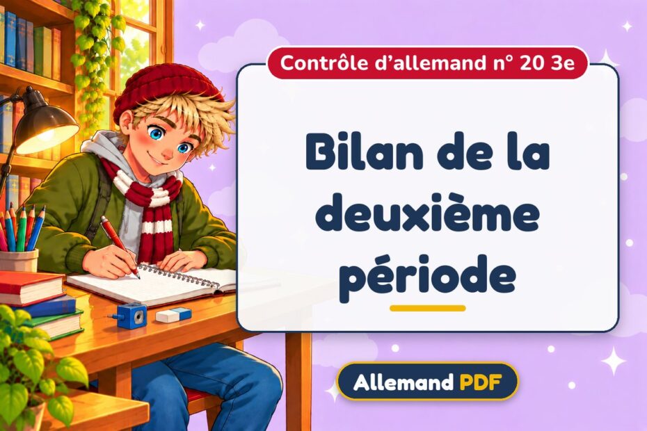 Bilan de la deuxième période : contrôle d’allemand n° 20 3e, illustration Allemand PDF