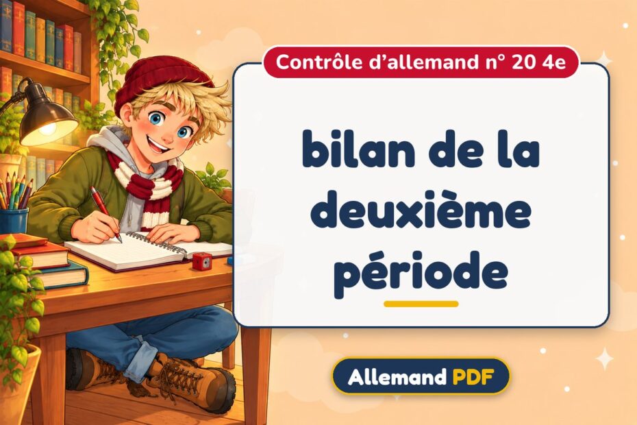 bilan de la deuxième période : contrôle d’allemand n° 20 4e, illustration Allemand PDF