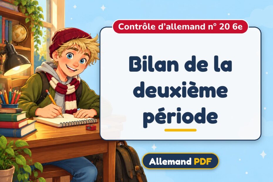 Bilan de la deuxième période : contrôle d’allemand n° 20 6e, illustration Allemand PDF