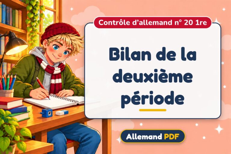 Bilan de la deuxième période : contrôle d’allemand n° 20 1re, illustration Allemand PDF