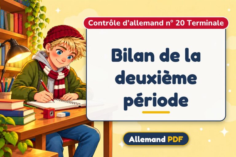 Bilan de la deuxième période : contrôle d’allemand n° 20 terminale, illustration Allemand PDF