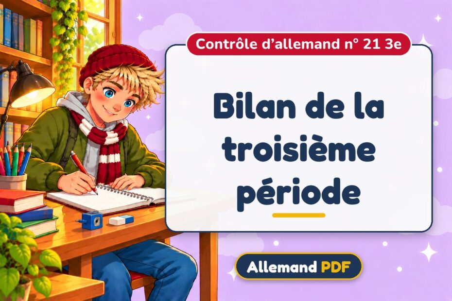 Bilan de la troisième période : contrôle d’allemand n° 21 3e, illustration Allemand PDF