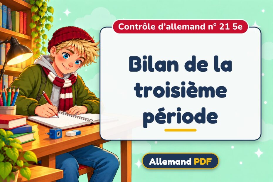 Bilan de la troisième période : contrôle d’allemand n° 21 5e, illustration Allemand PDF
