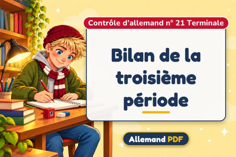 Bilan de la troisième période : contrôle d’allemand n° 21 terminale, illustration Allemand PDF