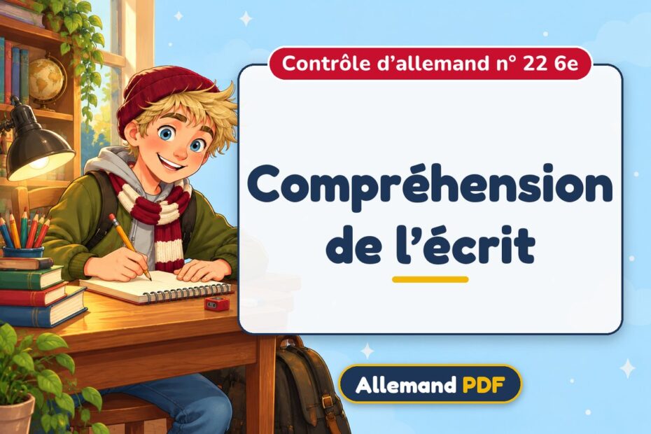 Compréhension de l’écrit : contrôle d’allemand n° 22 6e, illustration Allemand PDF