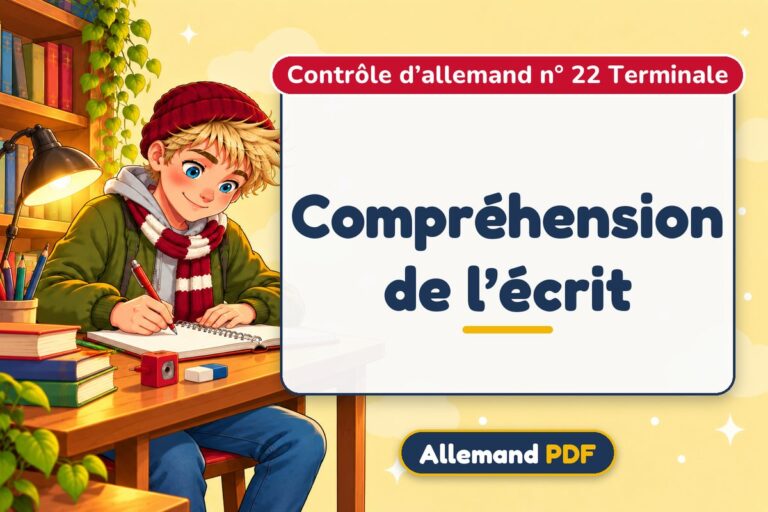 Compréhension de l’écrit : contrôle d’allemand n° 22 terminale, illustration Allemand PDF