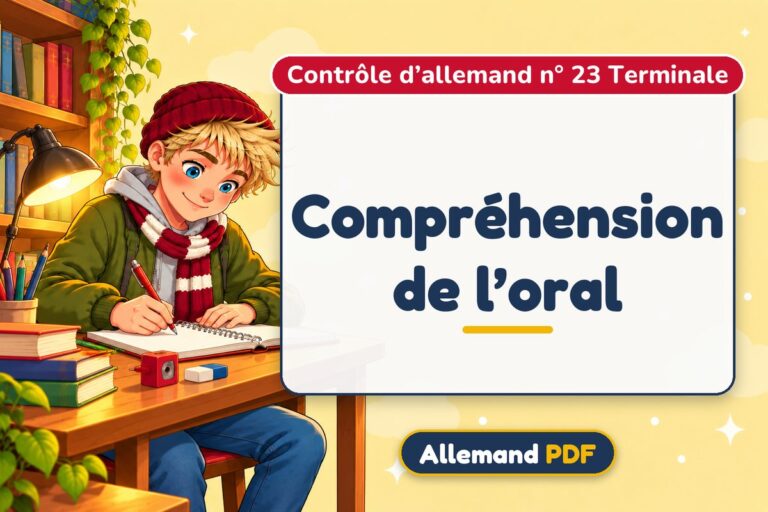 Compréhension de l’oral : contrôle d’allemand n° 23 terminale, illustration Allemand PDF