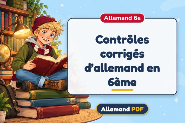 Contrôles corrigés d’allemand en 6ème : illustration Allemand PDF