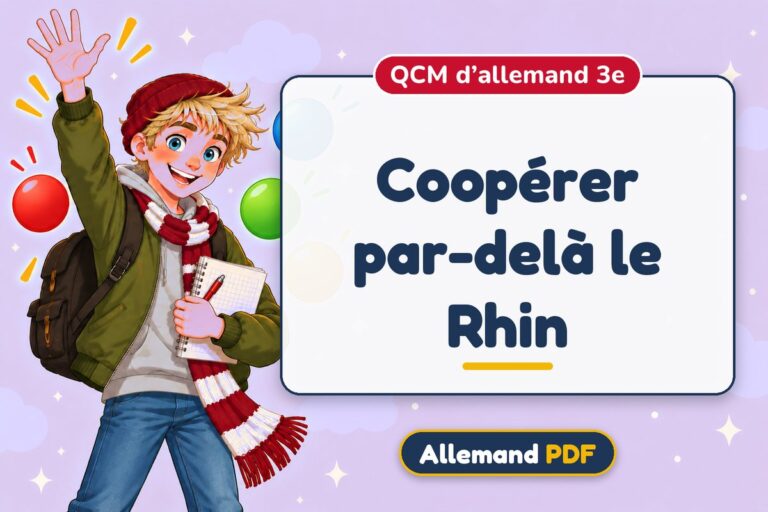 Coopérer par-delà le Rhin : QCM d’allemand 3e, illustration Allemand PDF