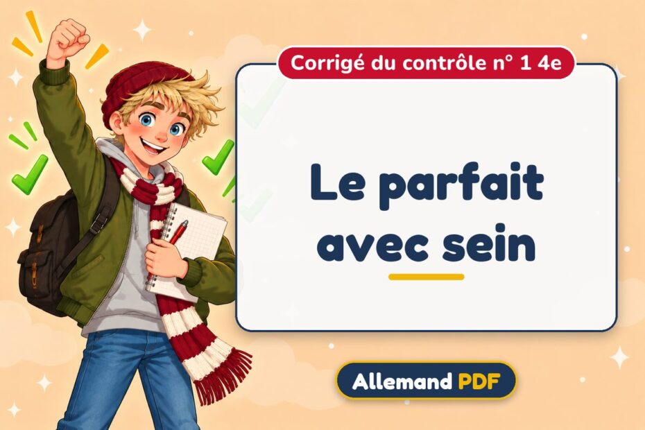 Le parfait avec sein : corrigé du contrôle n° 1 4e, illustration Allemand PDF