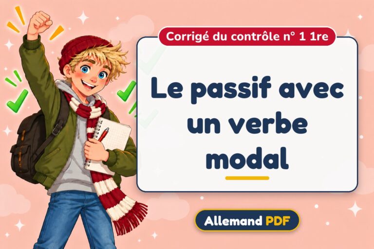 Le passif avec un verbe modal : corrigé du contrôle n° 1 1re, illustration Allemand PDF