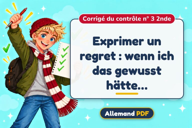 Exprimer un regret : wenn ich das gewusst hätte… : corrigé du contrôle n° 3 2nde, illustration Allemand PDF