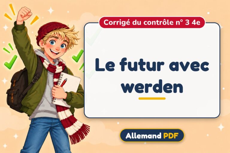 Le futur avec werden : corrigé du contrôle n° 3 4e, illustration Allemand PDF