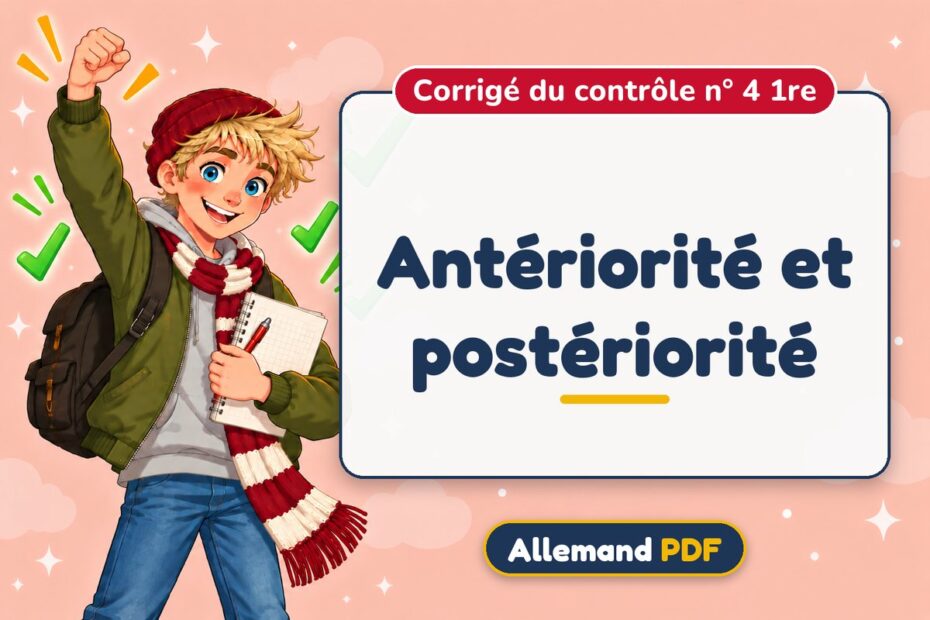 Antériorité et postériorité : corrigé du contrôle n° 4 1re, illustration Allemand PDF