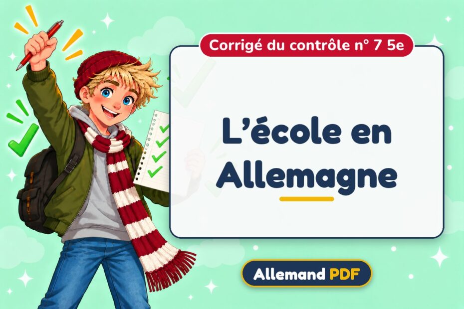 L’école en Allemagne : corrigé du contrôle n° 7 5e, illustration Allemand PDF