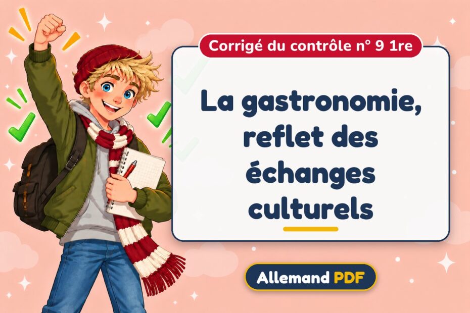 La gastronomie, reflet des échanges culturels : corrigé du contrôle n° 9 1re, illustration Allemand PDF