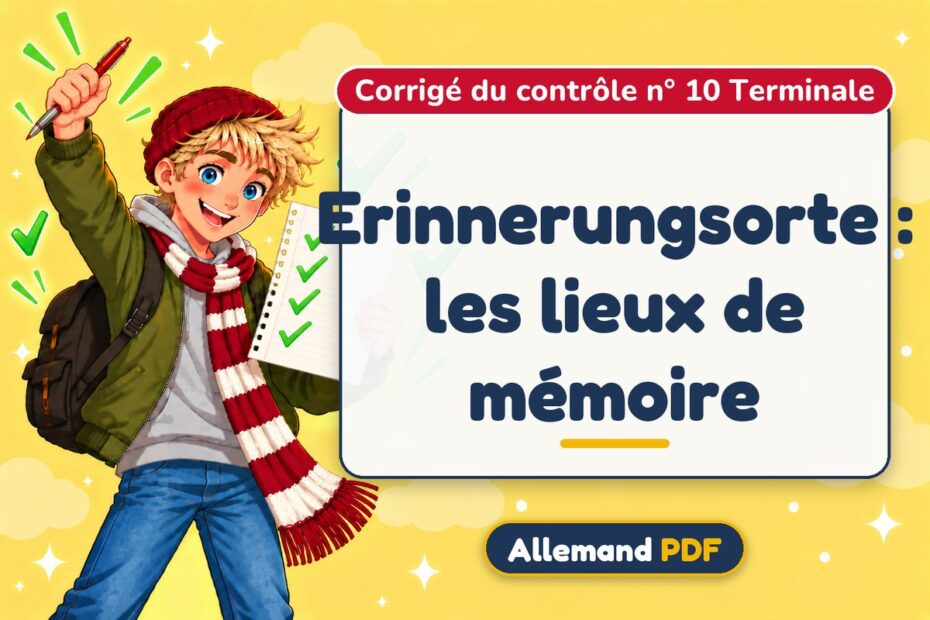 Erinnerungsorte : les lieux de mémoire : corrigé du contrôle n° 10 terminale, illustration Allemand PDF