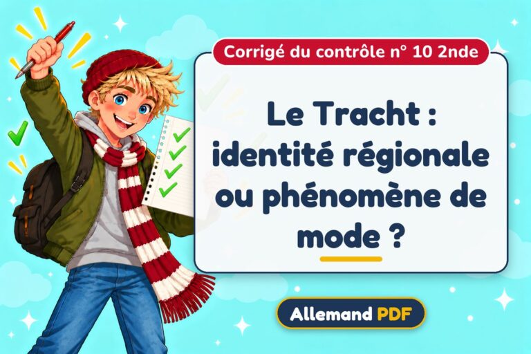 Le Tracht : identité régionale ou phénomène de mode ? : corrigé du contrôle n° 10 2nde, illustration Allemand PDF
