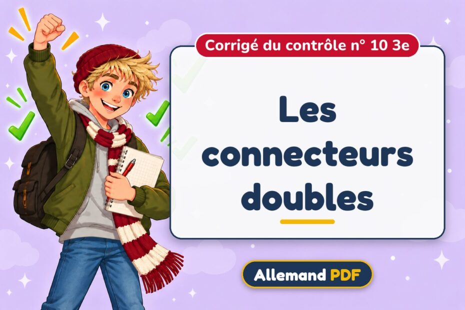 Les connecteurs doubles : corrigé du contrôle n° 10 3e, illustration Allemand PDF