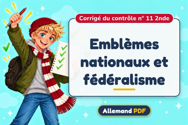 Emblèmes nationaux et fédéralisme : corrigé du contrôle n° 11 2nde, illustration Allemand PDF