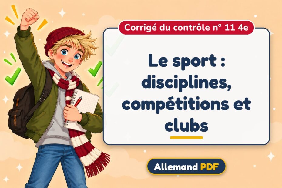 Le sport : disciplines, compétitions et clubs : corrigé du contrôle n° 11 4e, illustration Allemand PDF