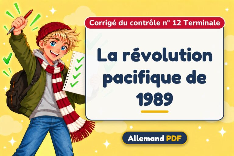La révolution pacifique de 1989 : corrigé du contrôle n° 12 terminale, illustration Allemand PDF