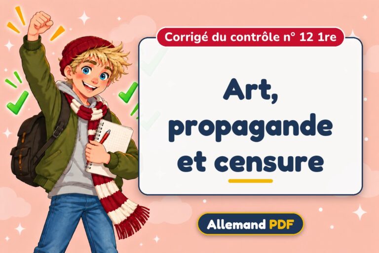 Art, propagande et censure : corrigé du contrôle n° 12 1re, illustration Allemand PDF