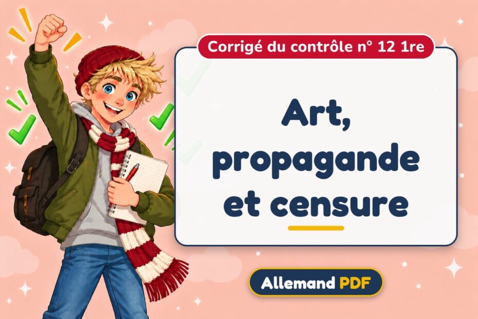Art, propagande et censure : corrigé du contrôle n° 12 1re, illustration Allemand PDF
