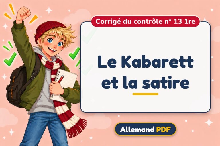 Le Kabarett et la satire : corrigé du contrôle n° 13 1re, illustration Allemand PDF