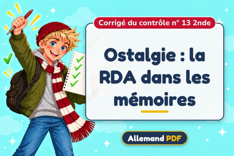 Ostalgie : la RDA dans les mémoires : corrigé du contrôle n° 13 2nde, illustration Allemand PDF