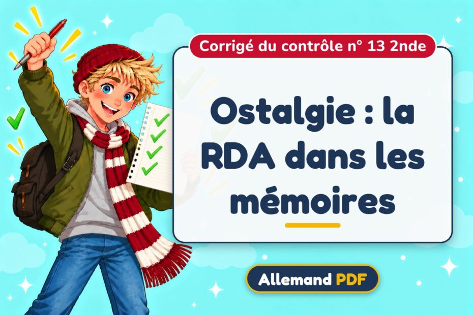 Ostalgie : la RDA dans les mémoires : corrigé du contrôle n° 13 2nde, illustration Allemand PDF