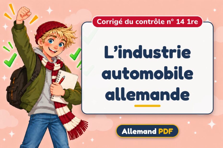 L’industrie automobile allemande : corrigé du contrôle n° 14 1re, illustration Allemand PDF