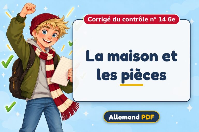 La maison et les pièces : corrigé du contrôle n° 14 6e, illustration Allemand PDF