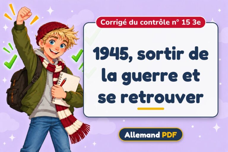 1945, sortir de la guerre et se retrouver : corrigé du contrôle n° 15 3e, illustration Allemand PDF