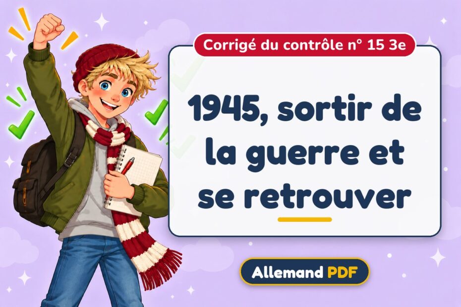 1945, sortir de la guerre et se retrouver : corrigé du contrôle n° 15 3e, illustration Allemand PDF
