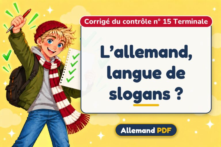 L’allemand, langue de slogans ? : corrigé du contrôle n° 15 terminale, illustration Allemand PDF
