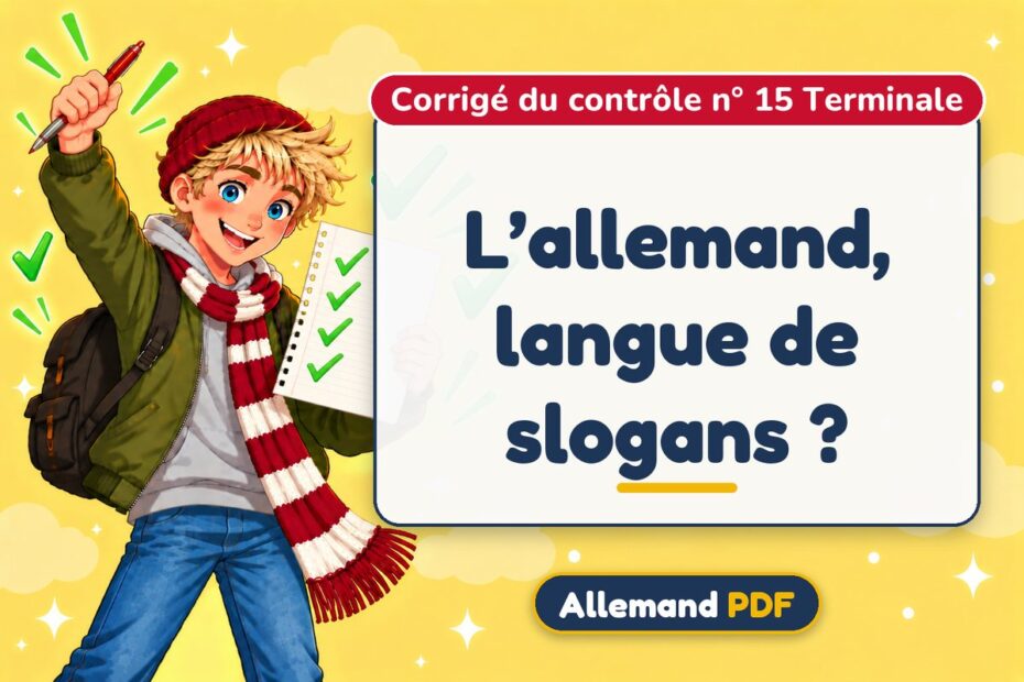 L’allemand, langue de slogans ? : corrigé du contrôle n° 15 terminale, illustration Allemand PDF