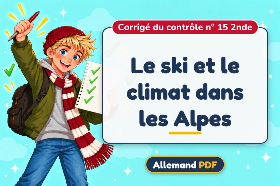 Le ski et le climat dans les Alpes : corrigé du contrôle n° 15 2nde, illustration Allemand PDF