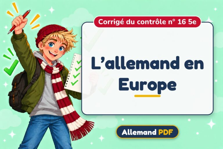 L’allemand en Europe : corrigé du contrôle n° 16 5e, illustration Allemand PDF