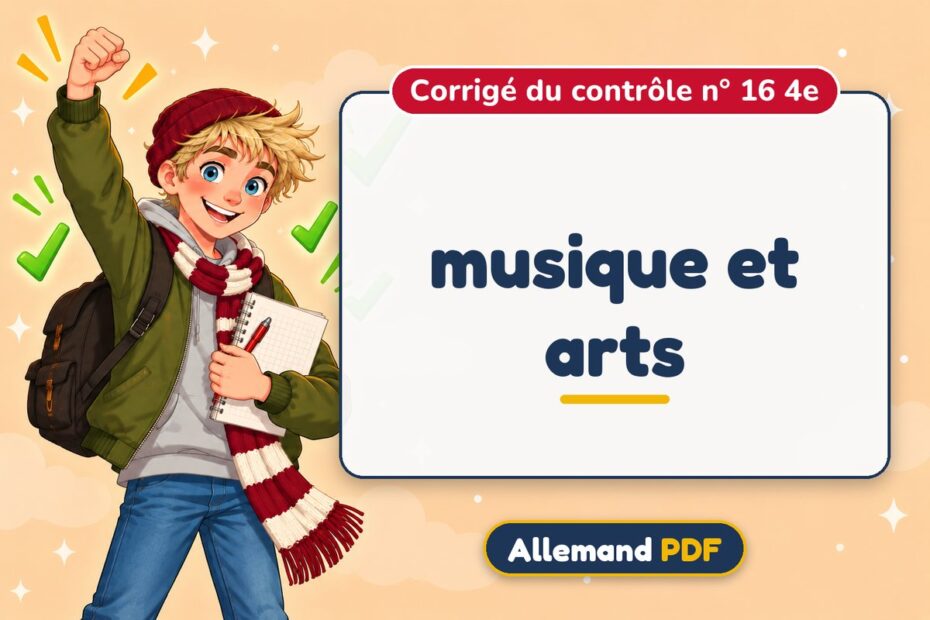 musique et arts : corrigé du contrôle n° 16 4e, illustration Allemand PDF