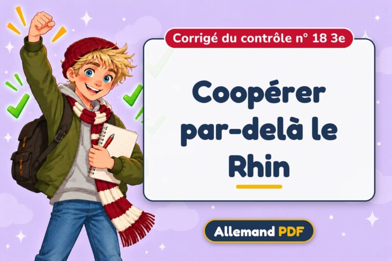Coopérer par-delà le Rhin : corrigé du contrôle n° 18 3e, illustration Allemand PDF