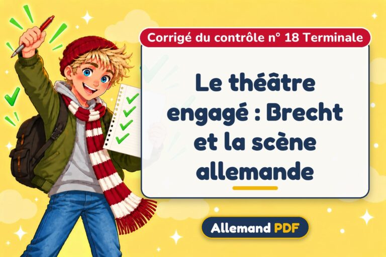 Le théâtre engagé : Brecht et la scène allemande : corrigé du contrôle n° 18 terminale, illustration Allemand PDF