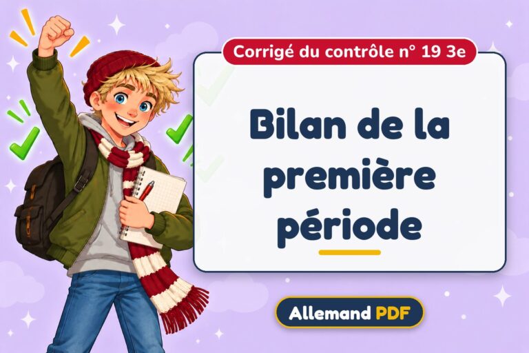 Bilan de la première période : corrigé du contrôle n° 19 3e, illustration Allemand PDF