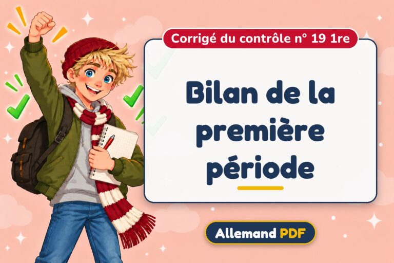 Bilan de la première période : corrigé du contrôle n° 19 1re, illustration Allemand PDF