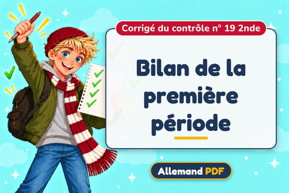 Bilan de la première période : corrigé du contrôle n° 19 2nde, illustration Allemand PDF