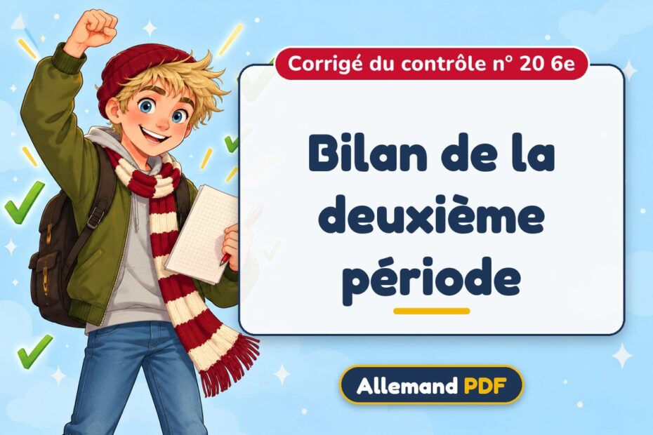 Bilan de la deuxième période : corrigé du contrôle n° 20 6e, illustration Allemand PDF