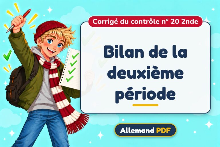 Bilan de la deuxième période : corrigé du contrôle n° 20 2nde, illustration Allemand PDF