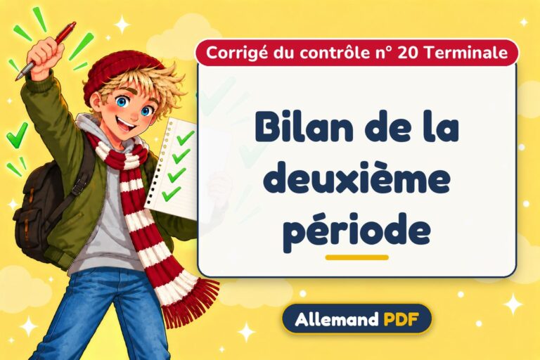Bilan de la deuxième période : corrigé du contrôle n° 20 terminale, illustration Allemand PDF