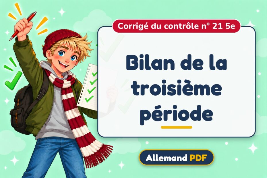 Bilan de la troisième période : corrigé du contrôle n° 21 5e, illustration Allemand PDF